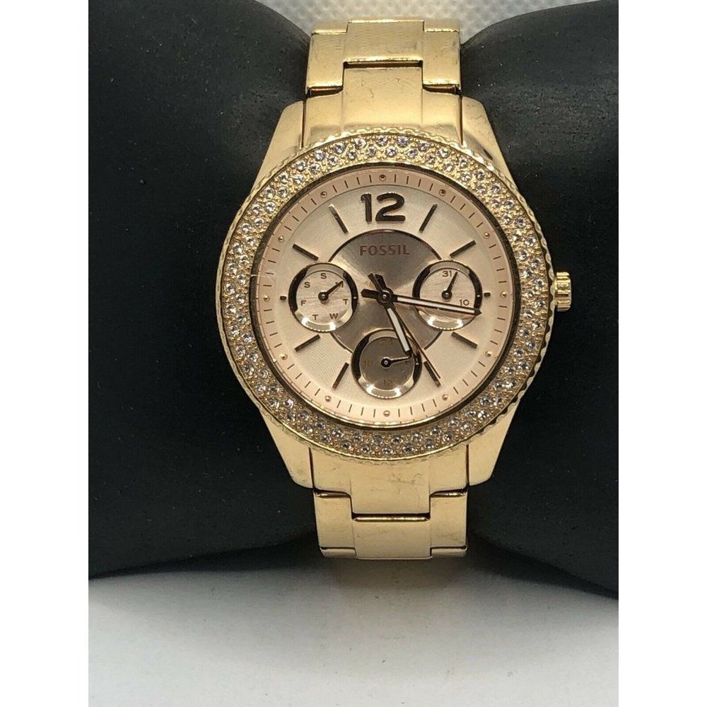 Fossil ES3590 Womens Gold Stainless Steel Analog D